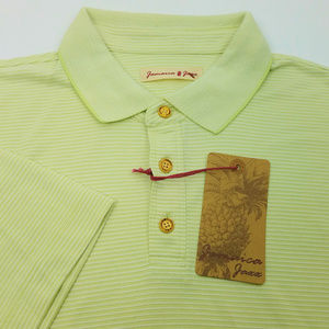 Jamaica Jaxx Mens Polo Shirt Size XL Striped Modal